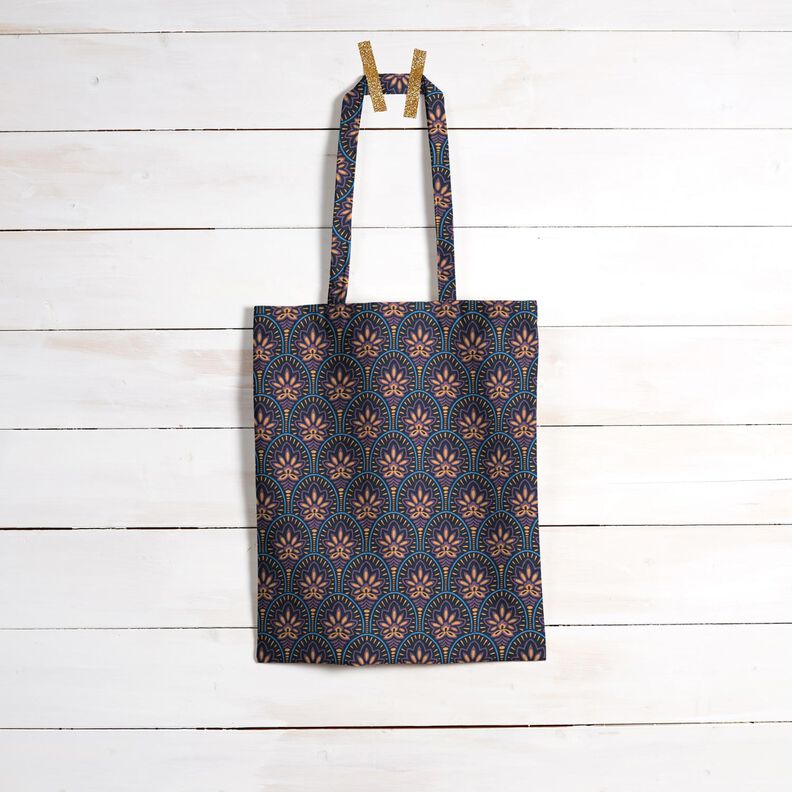 Algodão revestido Leques abstratos – azul-noite,  image number 8