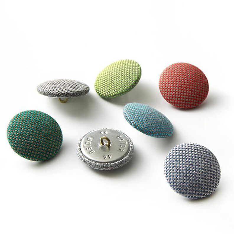 Botão forrado - Tecido para decoração Exteriores Agora Panama - verde-maçã,  image number 3