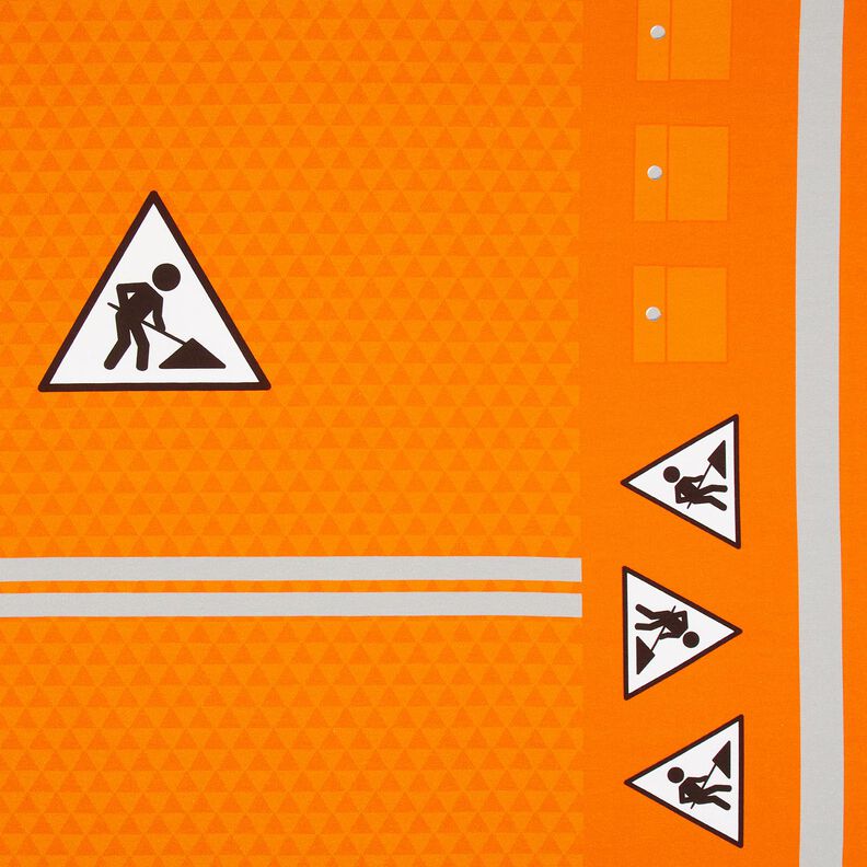 French Terry Barra Quero ser construtor | Stoff&Liebe – laranja-claro/cinzento-prateado,  image number 1