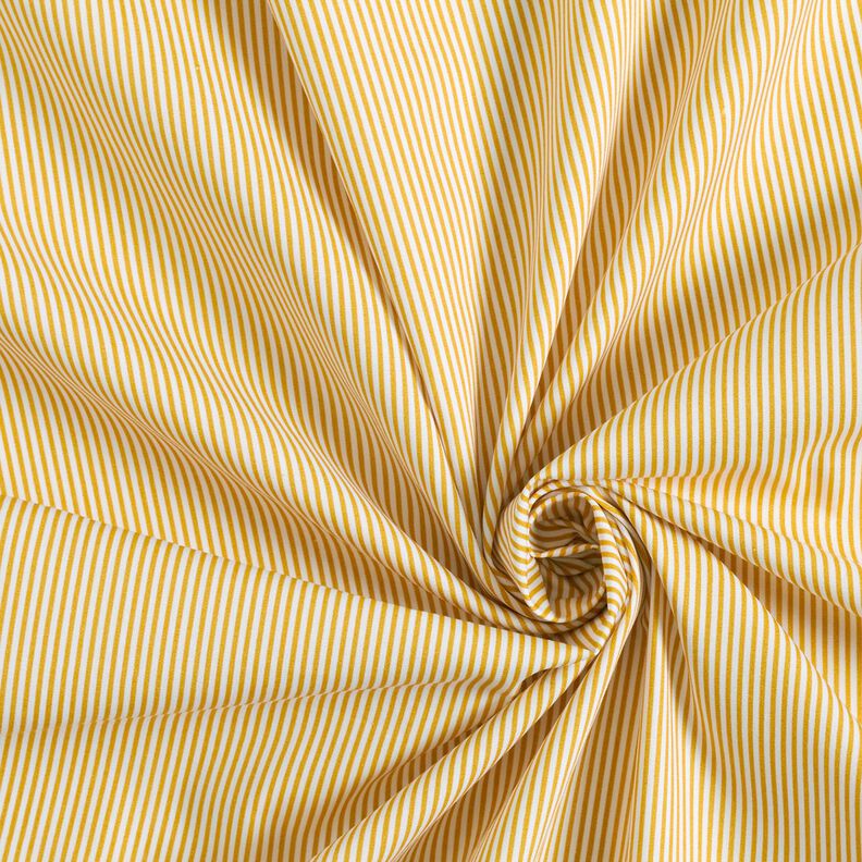 Popelina de algodão Riscas Mini – amarelo-caril/branco,  image number 3