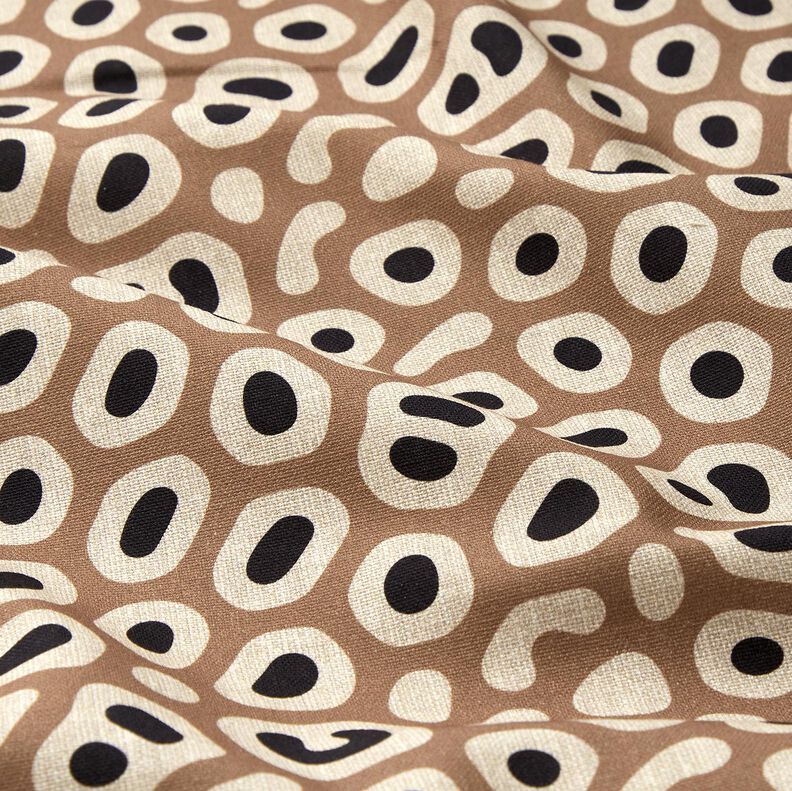 Tecido para decora&ccedil;&atilde;o Meio linho Panam&aacute; Padr&atilde;o Leo abstrato &ndash; castanho claro/caju,  image number 2