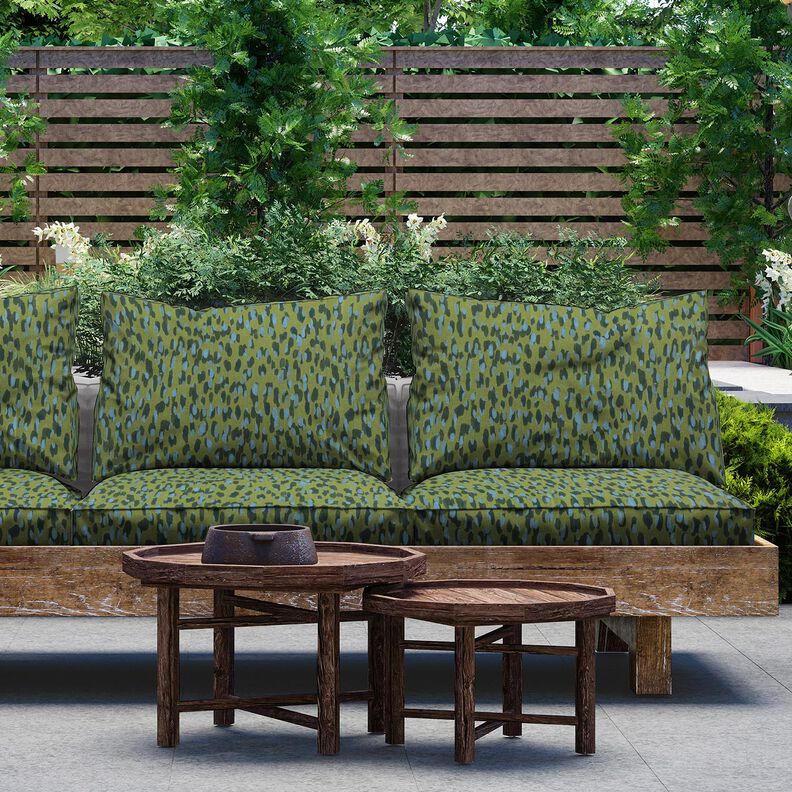 Tecido para exteriores Lona Bolinhas grandes – verde-pinheiro/azul,  image number 5