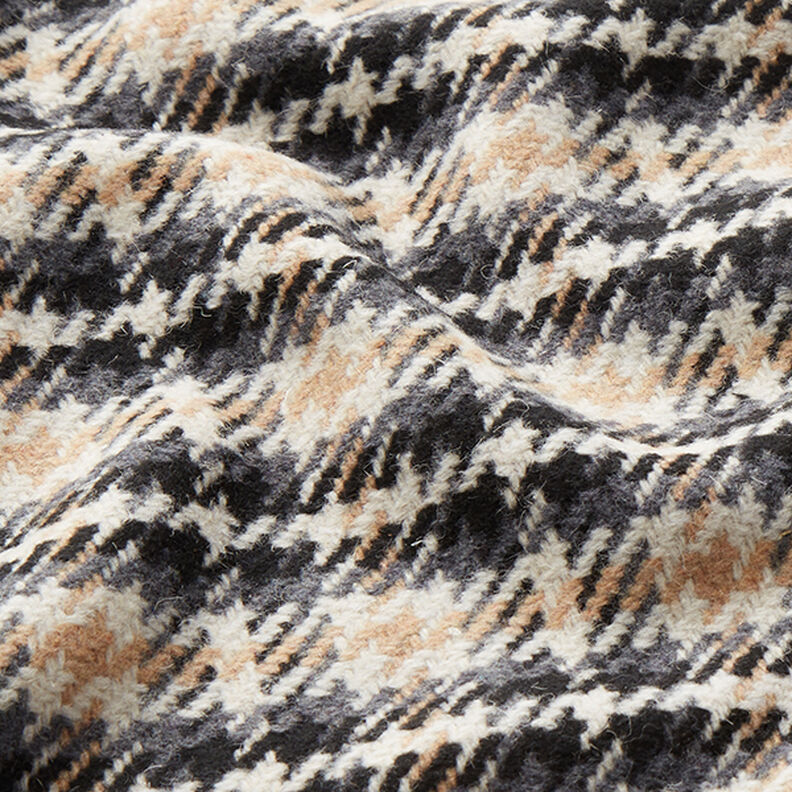 Tecido para sobretudos Xadrez cl&aacute;ssico &ndash; branco sujo/antracite,  image number 2