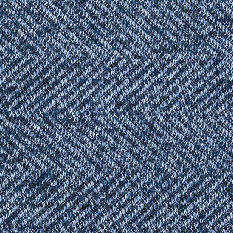 Tecido para sobretudos Mistura de lã Ziguezague – azul-marinho,  image number 1