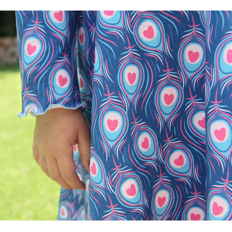 Jersey de algodão Pavo | Stoff&Liebe – azul real/rosa intenso,  image number 7