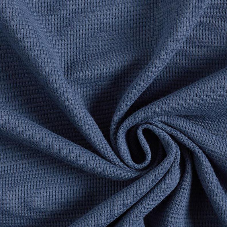 Jersey mini favos de algodão lisa – azul ganga,  image number 1