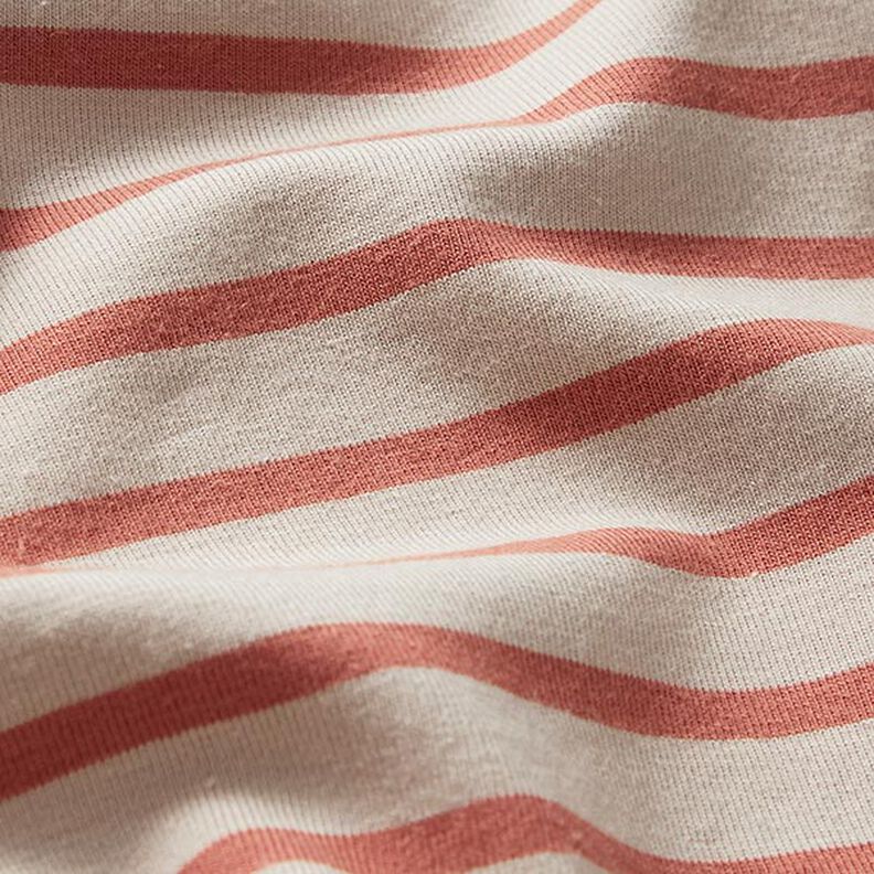 Jersey de algodão Riscas estreitas e largas – anémona/terracota,  image number 2
