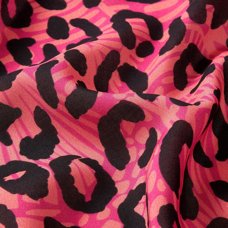 Viscose Voile Leo e flores Design de rebordo Barra – pink/laranja,  image number 7