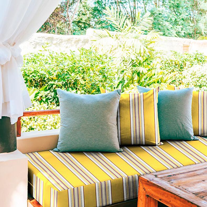 Tecido para toldos Riscas largas e estreitas – amarelo-sol/branco,  image number 7