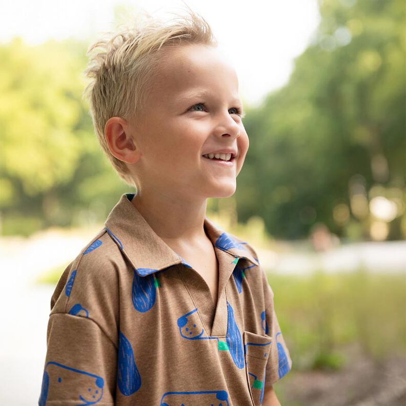 Jersey de algodão Cães | Poppy Fabrics – azul-pomba/preto,  image number 5