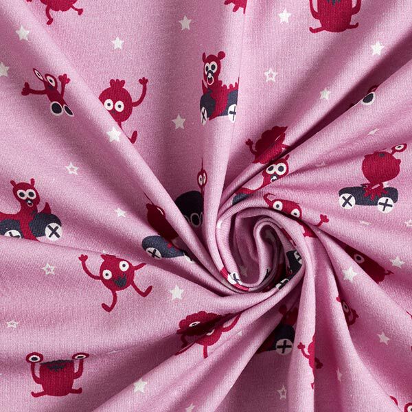 Jersey de algodão Parque infantil de monstros | PETIT CITRON – rosa/baga,  image number 3