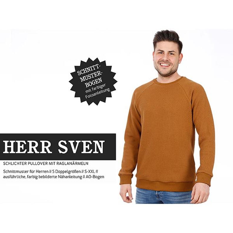 HERR SVEN - Pullover simples com mangas raglã, Studio Schnittreif  | 42 - 60,  image number 1