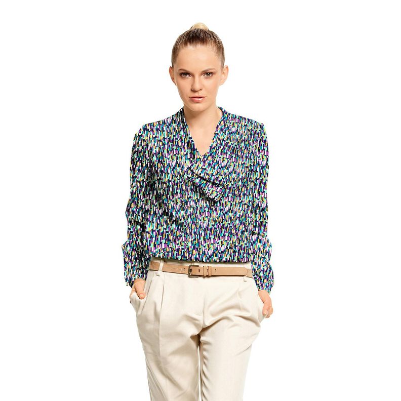 Tecido crepe Pinceladas &ndash; menta clara/vermelho violeta m&eacute;dio,  image number 5