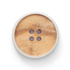 Botão de madeira 4 furos  – beige/cinzento, 