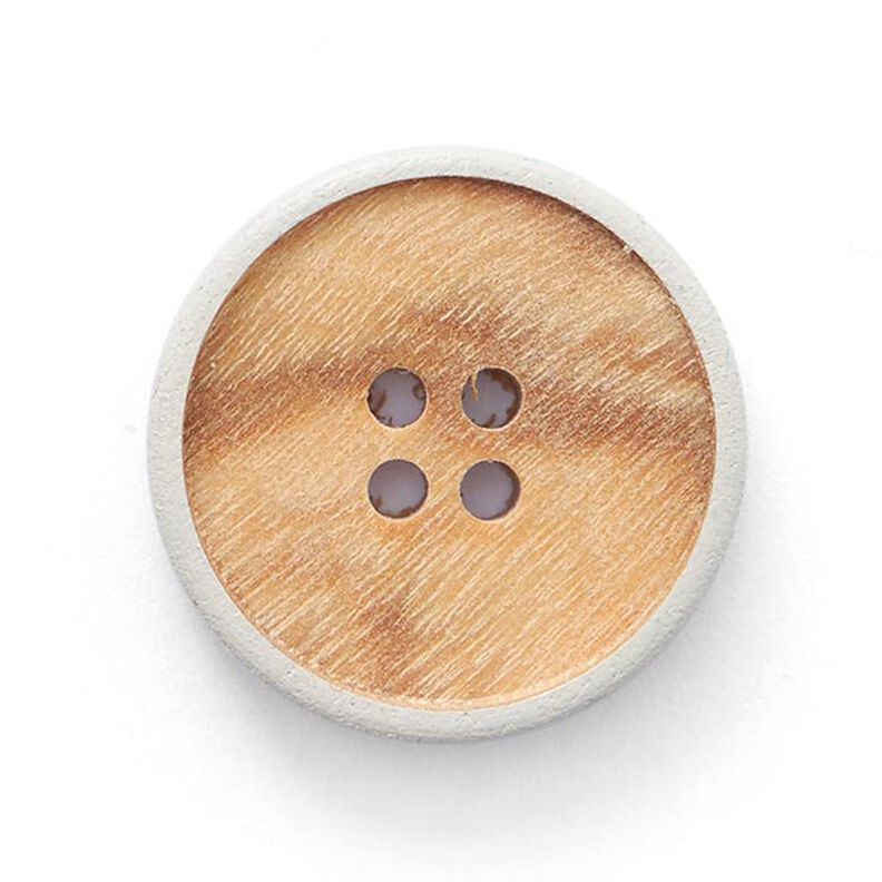 Botão de madeira 4 furos  – beige/cinzento,  image number 1