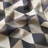 Tecido para decoração Meio linho Panamá Triângulos – beige/cinzento,  thumbnail number 2
