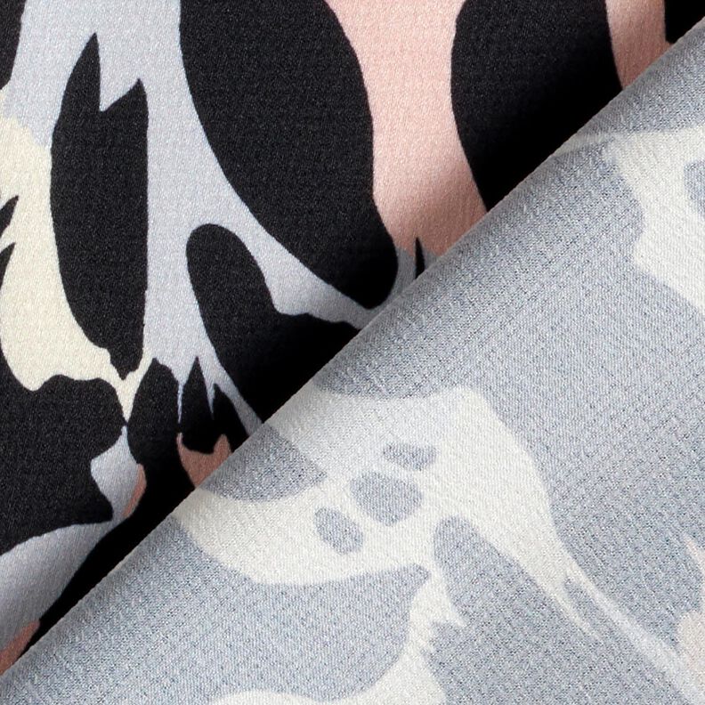 Pétalas abstratas em crepe acetinado – preto/prateado,  image number 4