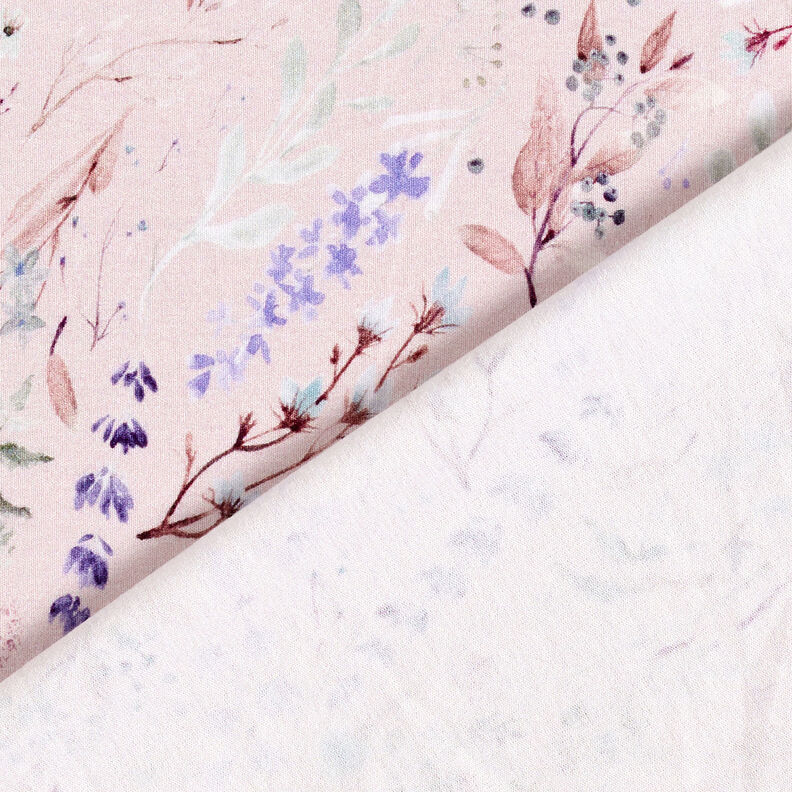 Jersey de viscose Flores e folhas delicadas – rosa-velho claro,  image number 4