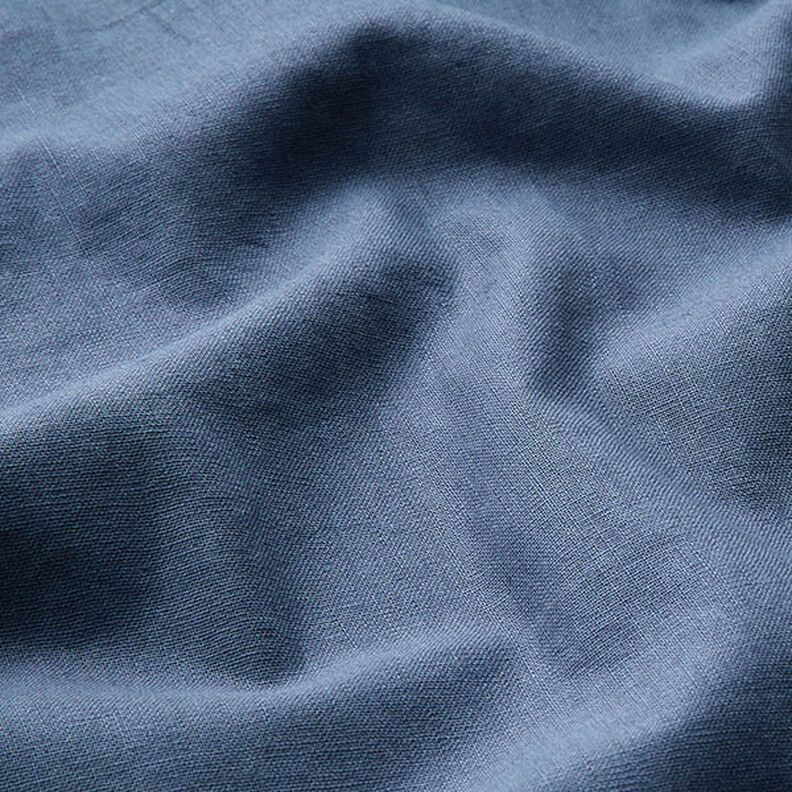 Mistura de linho e algodão Liso – azul aço,  image number 2