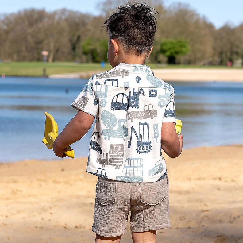 French Terry Sweat de ver&atilde;o Carros rabiscados &ndash; branco/azul,  image number 6