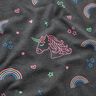 Jersey de algodão Unicórnios néon e arco-íris – antracite,  thumbnail number 2
