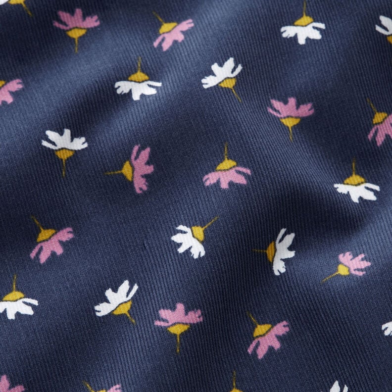 Bombazine para bebé Florzinhas – azul-marinho,  image number 2