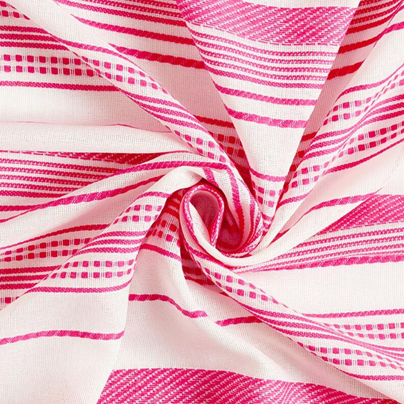 Tecido de algodão Riscas bordadas – branco sujo/pink,  image number 3