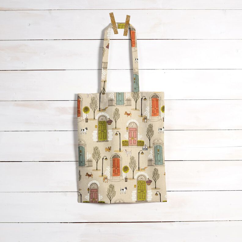 Tecido para decoração Meio linho Panamá Vizinhança de animais – natural/preto,  image number 8