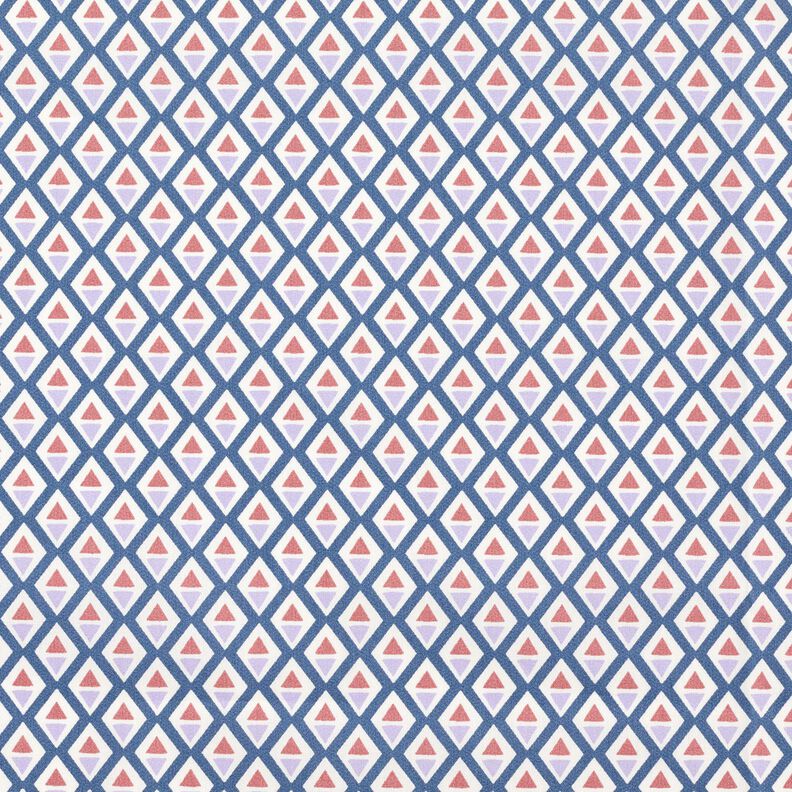Algodão revestido Pequenos losangos – azul/branco,  image number 1