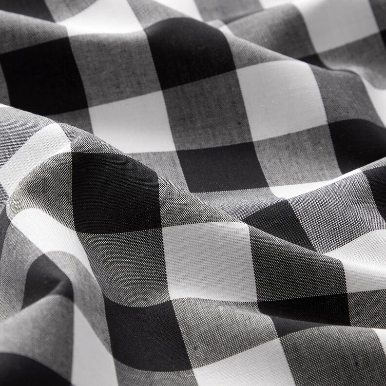 Tecido para camisas Xadrez de padeiro grande – branco/preto,  image number 2