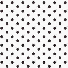 Popelina de algod&atilde;o pintas grandes &ndash; branco/preto, 