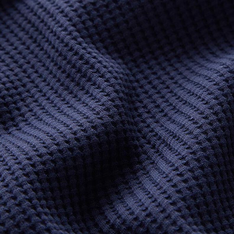 Jersey favos de algodão lisa – azul-marinho,  image number 2