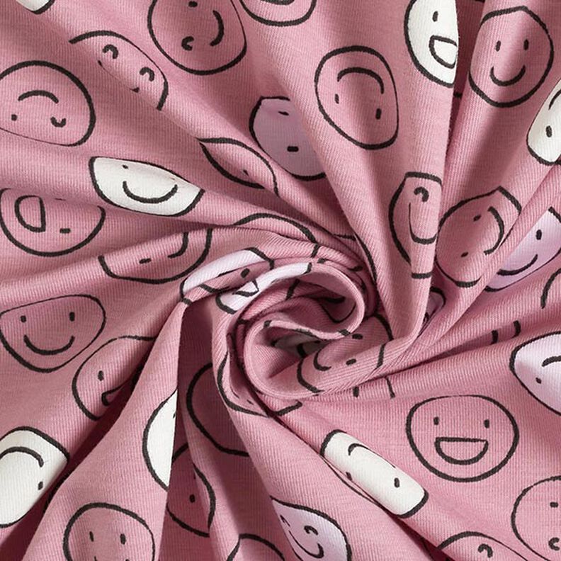 Jersey de algodão Smiley Glow-in-the-dark – rosa embaçado,  image number 5