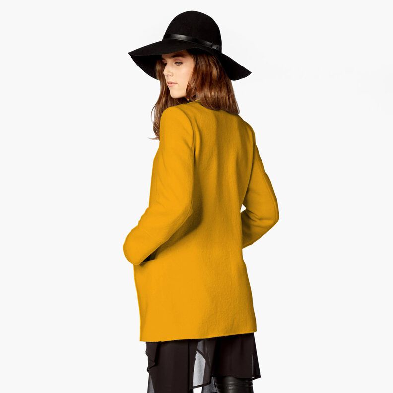 Tecido para sobretudos rugoso – amarelo-caril,  image number 5