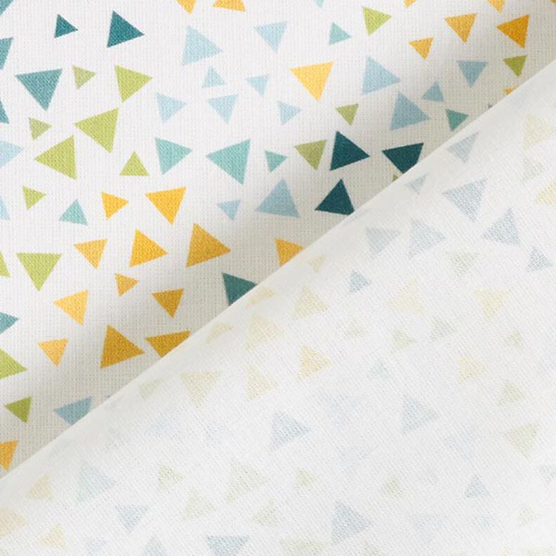 Popelina de algodão Triângulos coloridos – branco,  image number 4