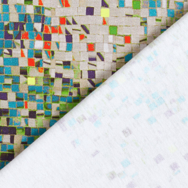 GOTS Jersey de algodão Mosaico disperso | TCC x LOOKS by Wolfgang Joop – verde maçã/bege escuro,  image number 6