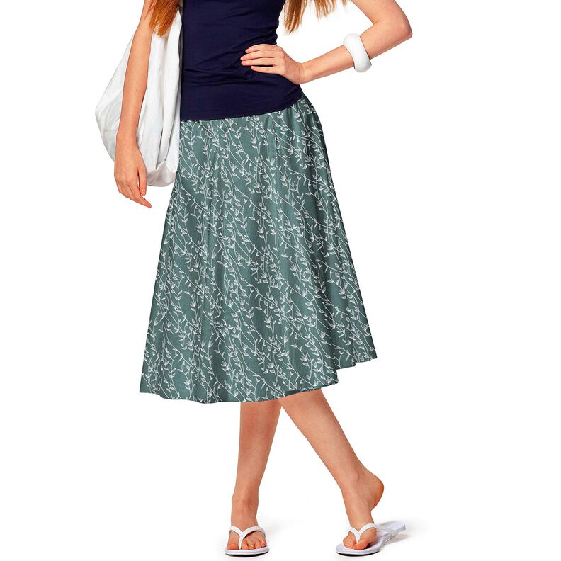 Popelina de algodão Gavinha folhas – pinheiro azul,  image number 6