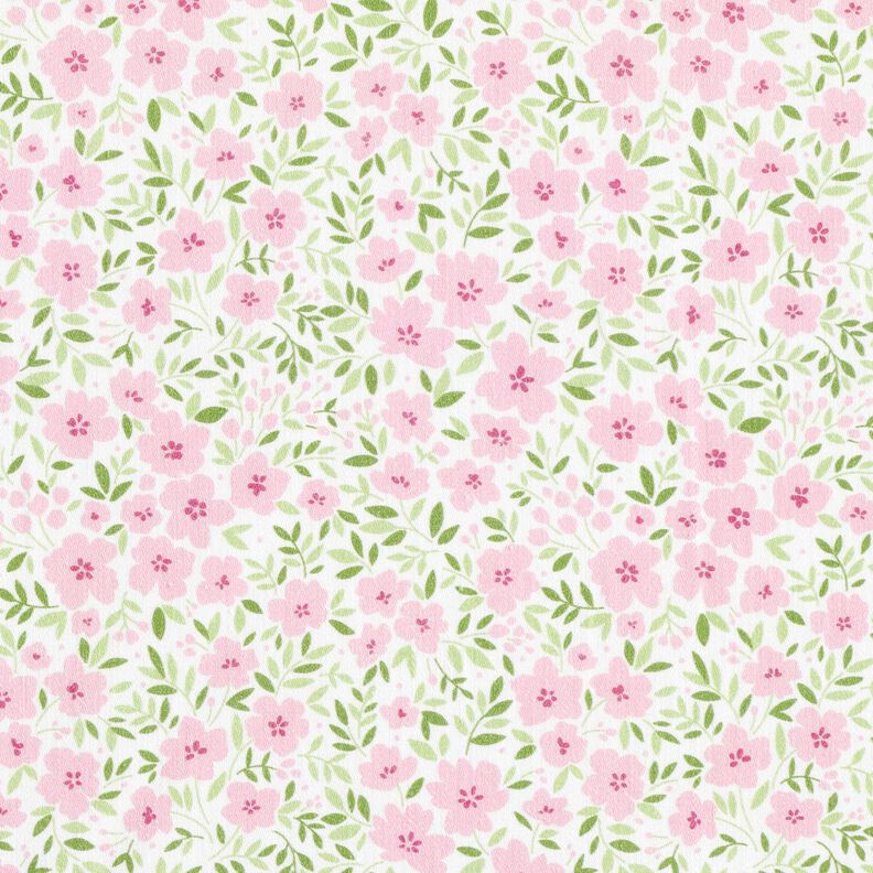 Tecido para decoração Cetim de algodão Mar floral – rosa-claro/branco,  image number 1