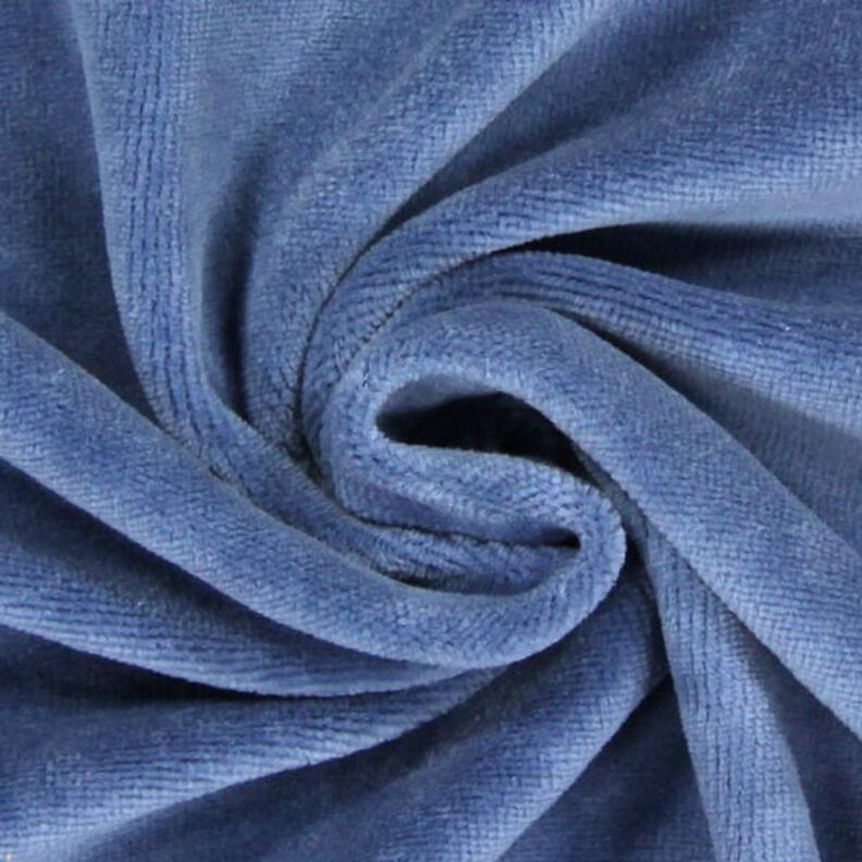 Tecido aveludado Nicki Liso – azul aço,  image number 2
