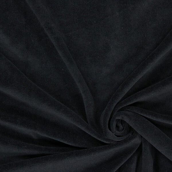 Tecido aveludado Nicki Liso – preto,  image number 1