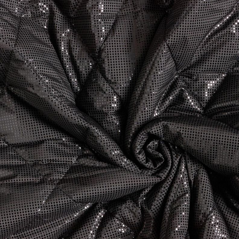 Tecido acolchoado brilho leve Losangos – preto,  image number 3