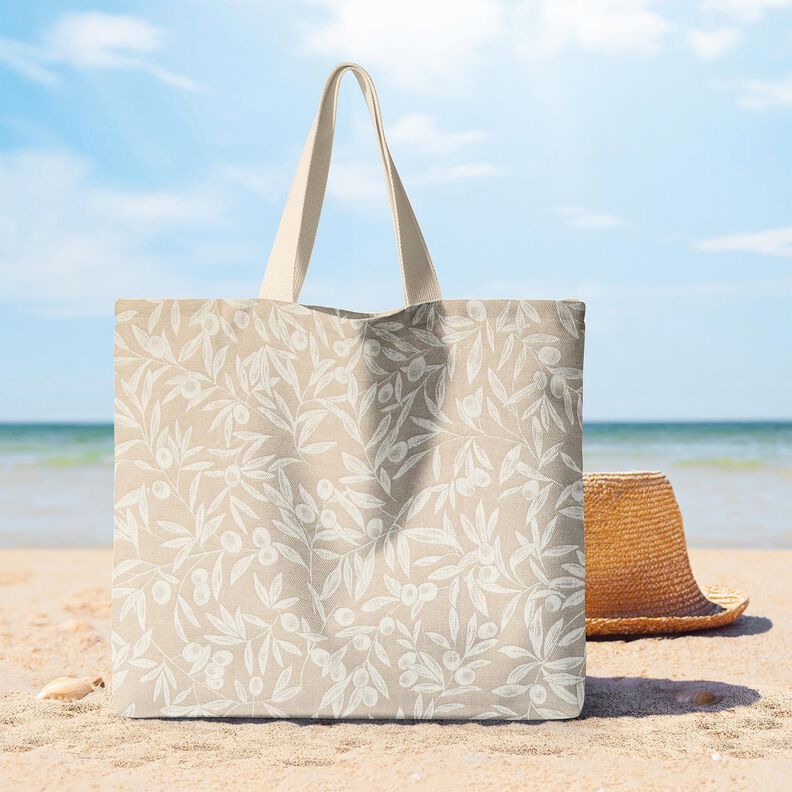 Algodão revestido Jacquard Azeitonas revestidas – natural/bege claro,  image number 6