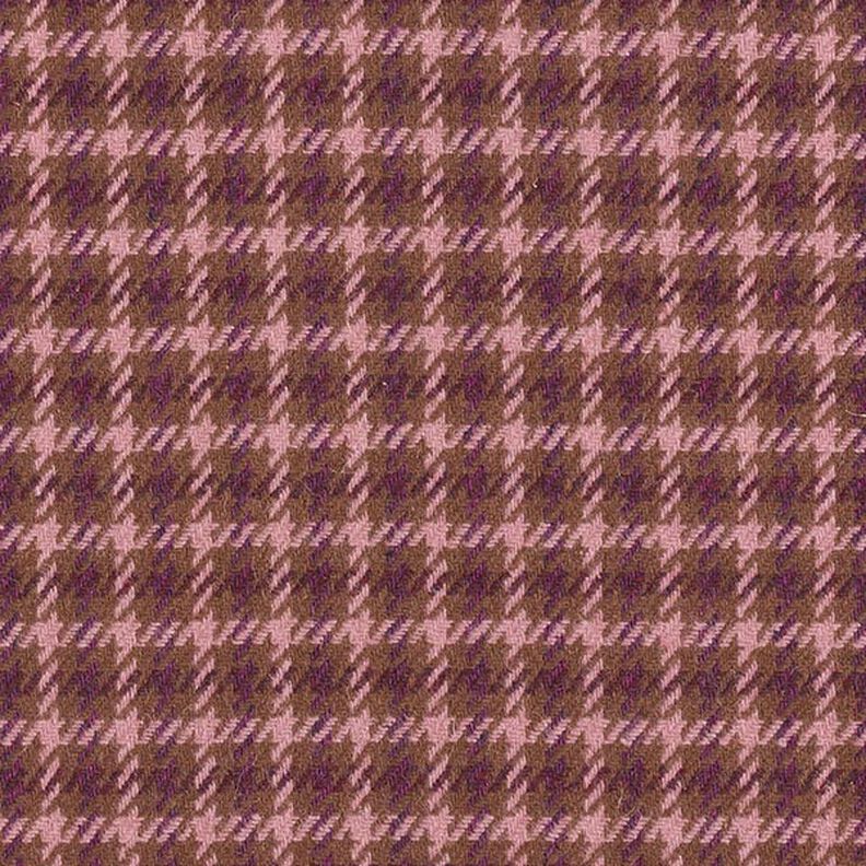 Mistura de lã Xadrez – castanho/rosa-velho escuro,  image number 1