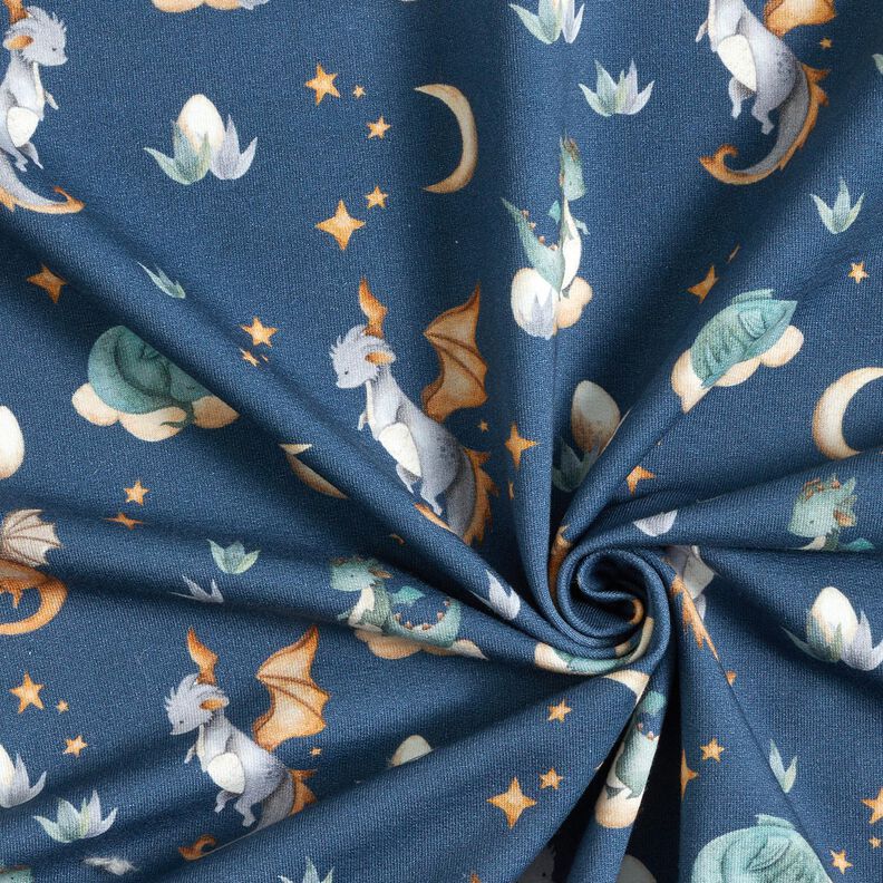 French Terry Sweat de verão Dragões fofos Impressão Digital – cinza claro,  image number 3