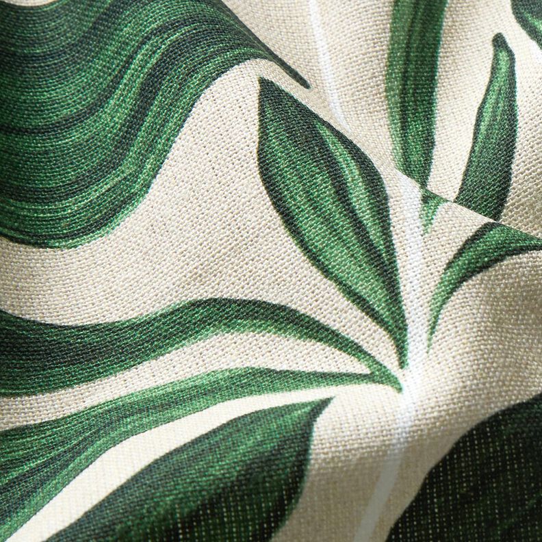 Tecido para decoração Lona plantas sofisticadas – verde escuro/natural,  image number 6