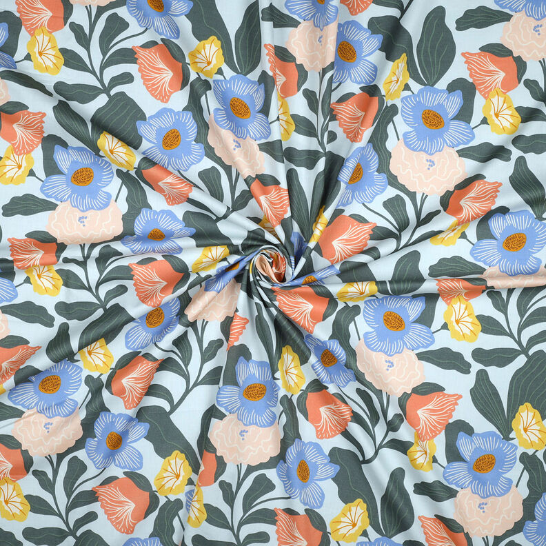 Voile de algodão Flores exuberantes | Nerida Hansen – azul bebé,  image number 3
