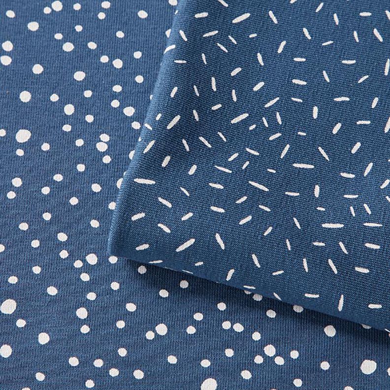 Jersey de algodão Pintas irregulares – azul ganga,  image number 6