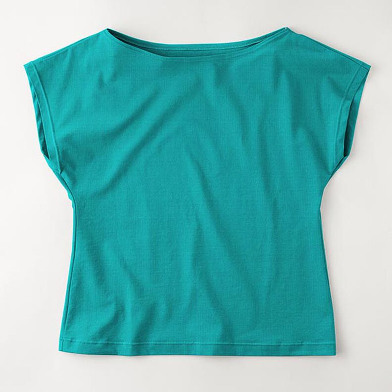 Jersey de algodão médio liso – verde esmeralda,  image number 8