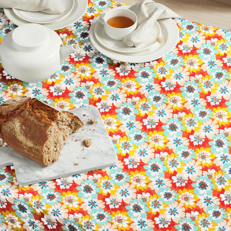 Algodão revestido Flores de primavera – menta/terracota,  image number 7