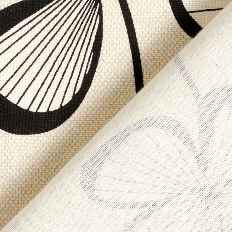 Tecido para decora&ccedil;&atilde;o Meio linho Panam&aacute; Trevo abstrato &ndash; natural/preto,  image number 4
